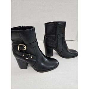 Unisa Womens Black Ankle Boots Unledger Size 8 Zip Sides